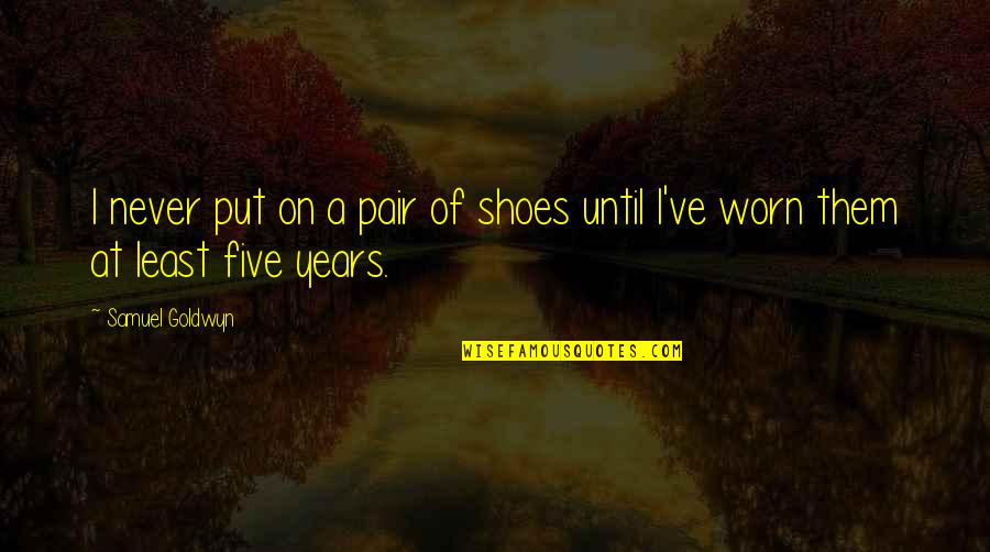 Put Your Shoes On My Shoes Quotes By Samuel Goldwyn: I never put on a pair of shoes