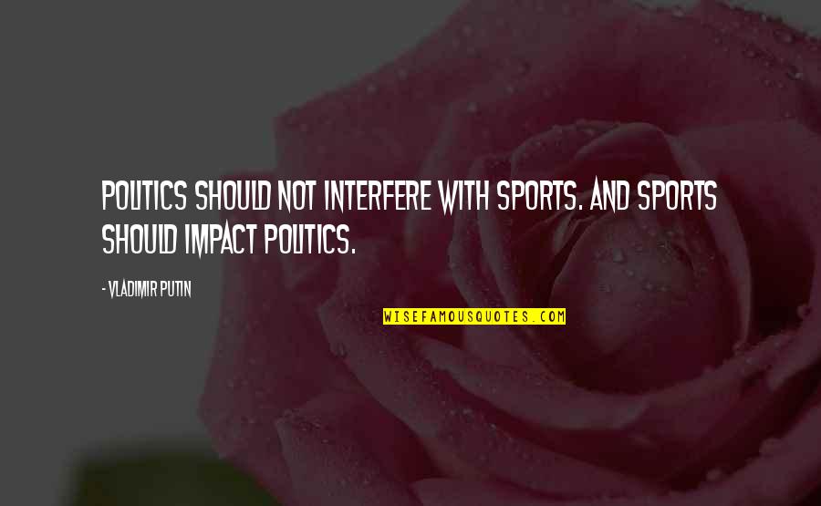 Putin Vladimir Quotes By Vladimir Putin: Politics should not interfere with sports. And sports