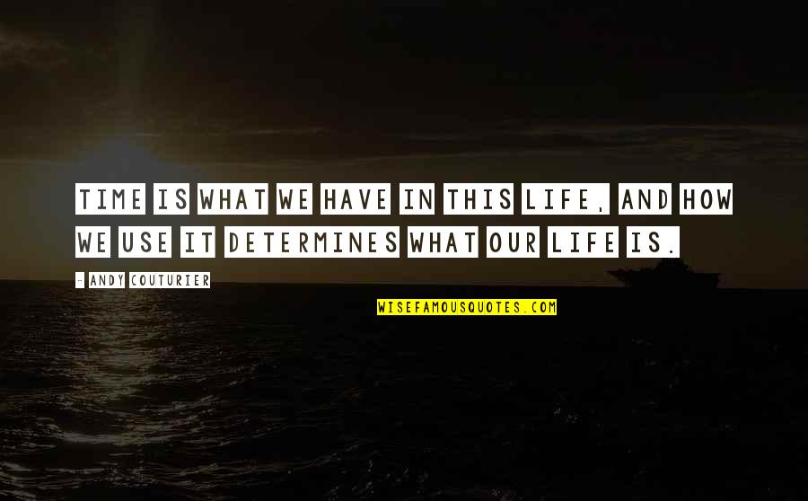 Putout Quotes By Andy Couturier: Time is what we have in this life,