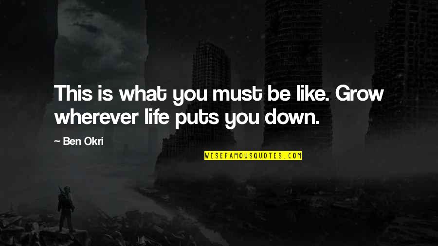 Puts You Down Quotes By Ben Okri: This is what you must be like. Grow