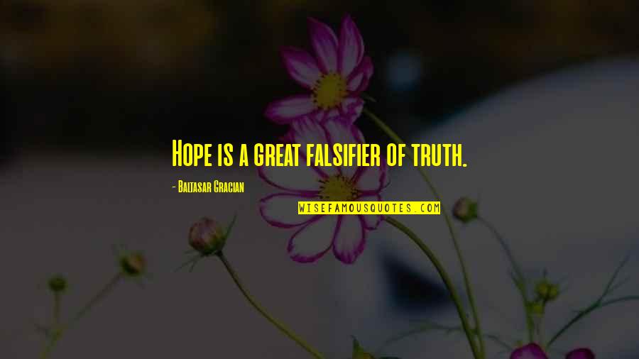 Puttar Jagay Quotes By Baltasar Gracian: Hope is a great falsifier of truth. Puttar Jagay Quotes By Baltasar Gracian: Hope is a great falsifier of truth.