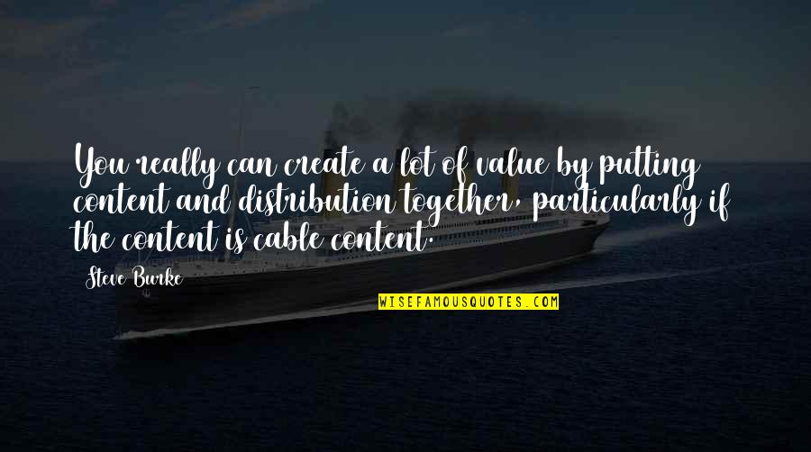 Putting It All Together Quotes By Steve Burke: You really can create a lot of value