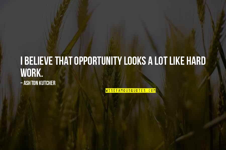 Putting My Foot Down Quotes By Ashton Kutcher: I believe that opportunity looks a lot like