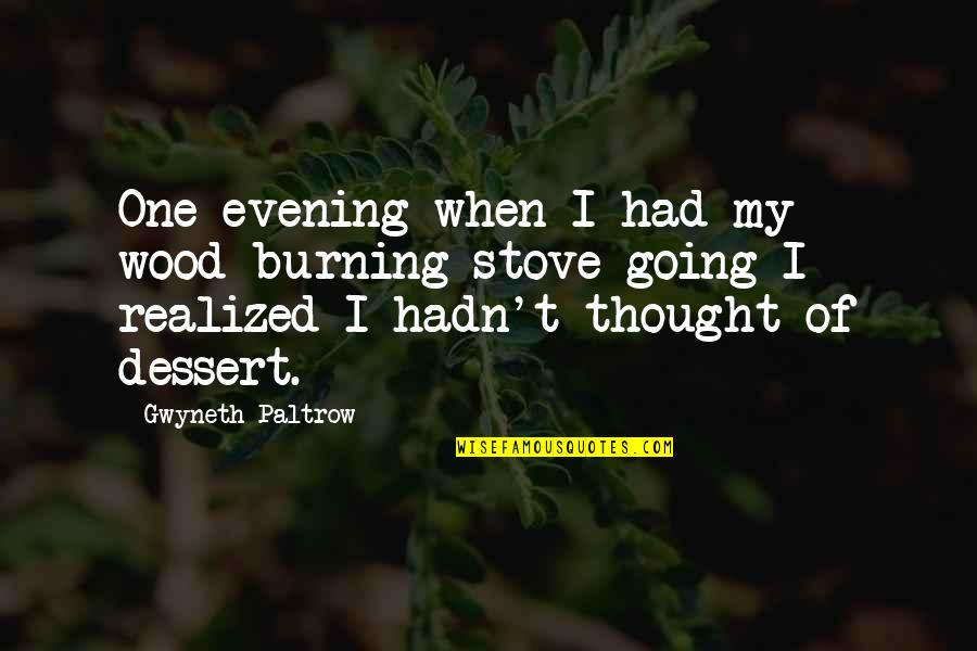 Putting My Foot Down Quotes By Gwyneth Paltrow: One evening when I had my wood-burning stove