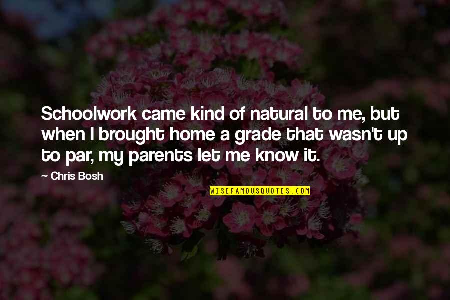 Putting Pets Down Quotes By Chris Bosh: Schoolwork came kind of natural to me, but