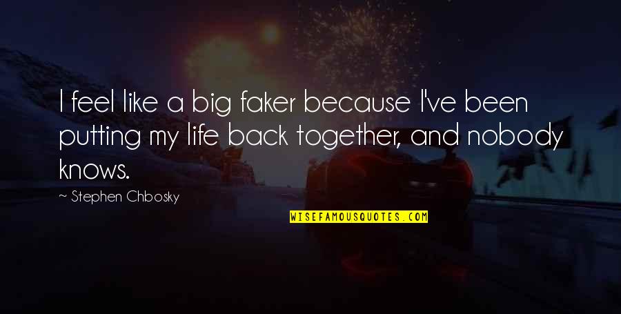 Putting The Pieces Back Together Quotes By Stephen Chbosky: I feel like a big faker because I've