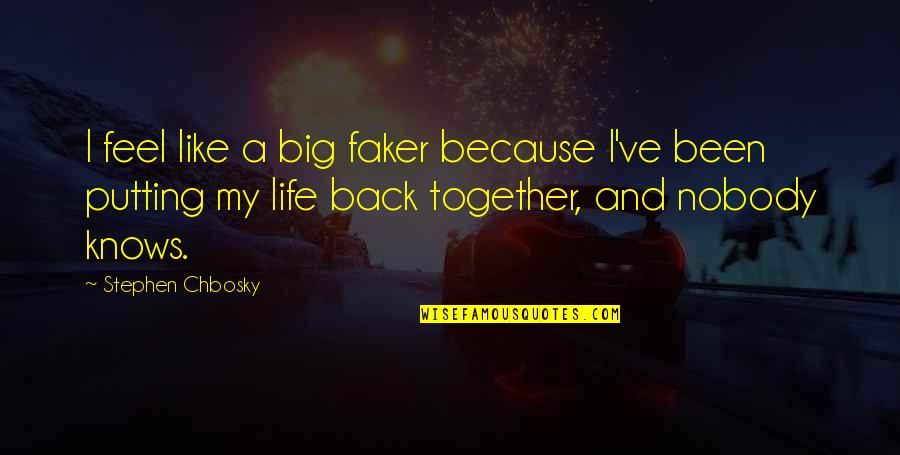 Putting Together The Pieces Quotes By Stephen Chbosky: I feel like a big faker because I've