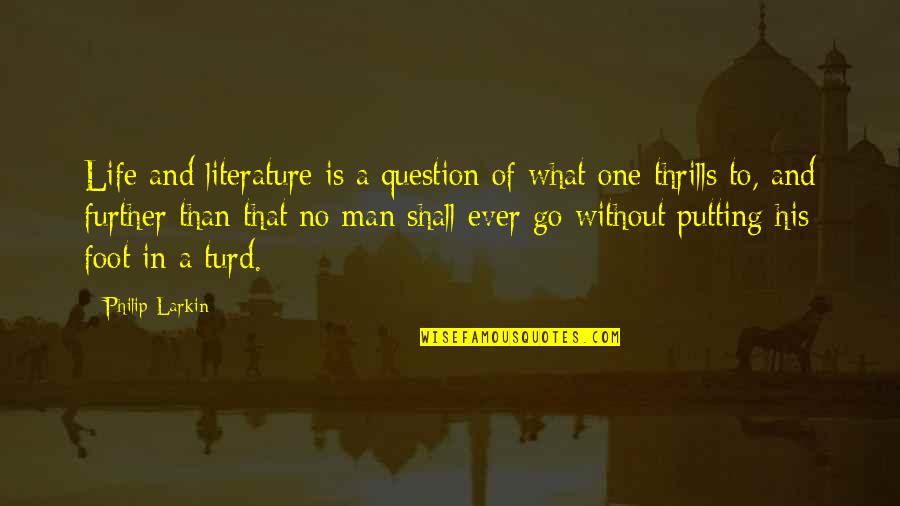 Putting Your Feet Up Quotes By Philip Larkin: Life and literature is a question of what Putting Your Feet Up Quotes By Philip Larkin: Life and literature is a question of what