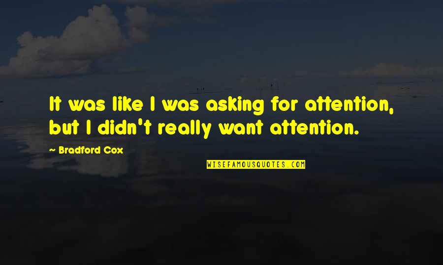 Putting Your Partner First In A Relationship Quotes By Bradford Cox: It was like I was asking for attention,