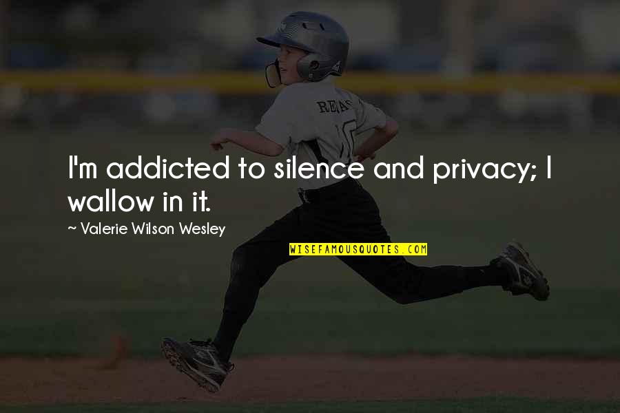 Putujemo Snovima Quotes By Valerie Wilson Wesley: I'm addicted to silence and privacy; I wallow Putujemo Snovima Quotes By Valerie Wilson Wesley: I'm addicted to silence and privacy; I wallow