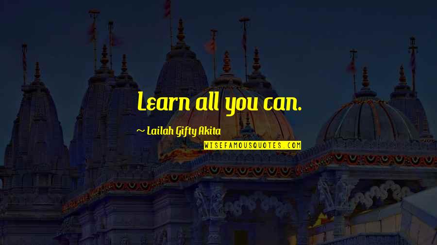 Puure Quotes By Lailah Gifty Akita: Learn all you can.