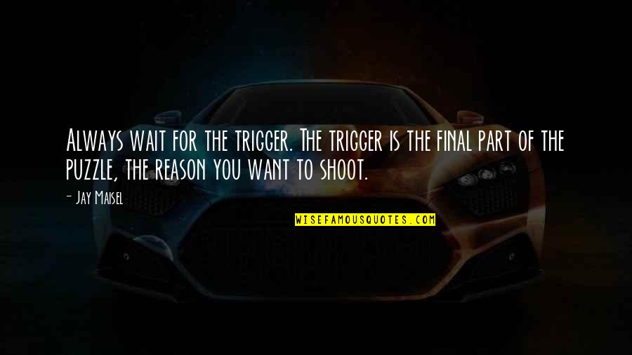 Puzzle Quotes By Jay Maisel: Always wait for the trigger. The trigger is
