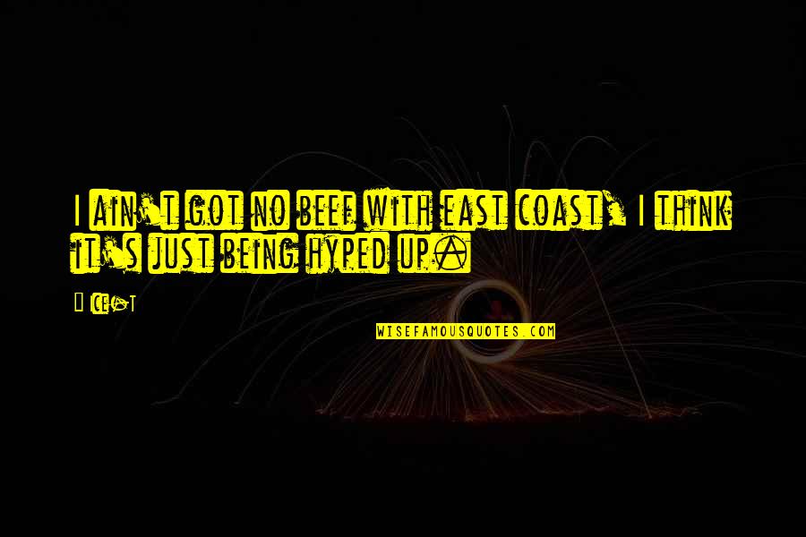 Puzzled And Confused Quotes By Ice-T: I ain't got no beef with east coast,