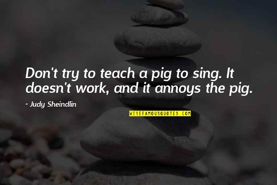 Puzzlement Quotes By Judy Sheindlin: Don't try to teach a pig to sing.