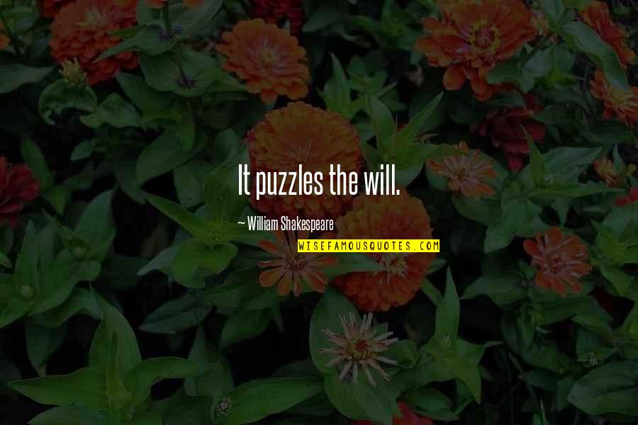 Puzzles Quotes By William Shakespeare: It puzzles the will.