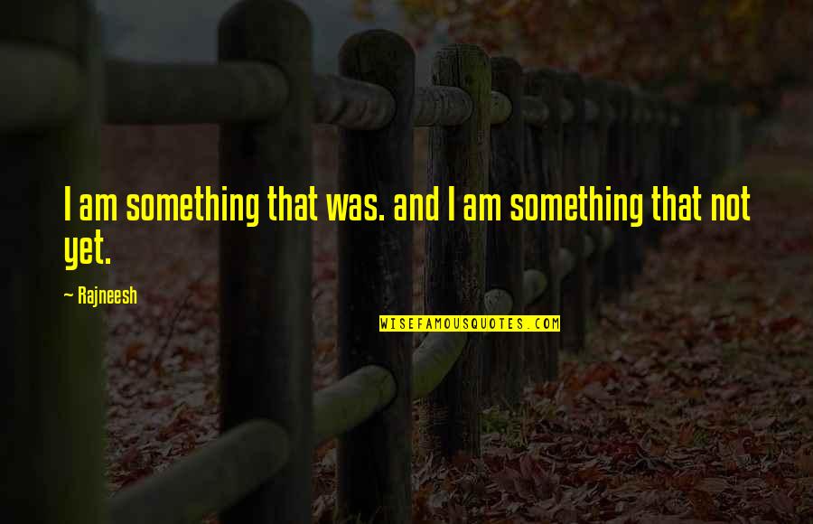Pygmalion Society And Class Quotes By Rajneesh: I am something that was. and I am