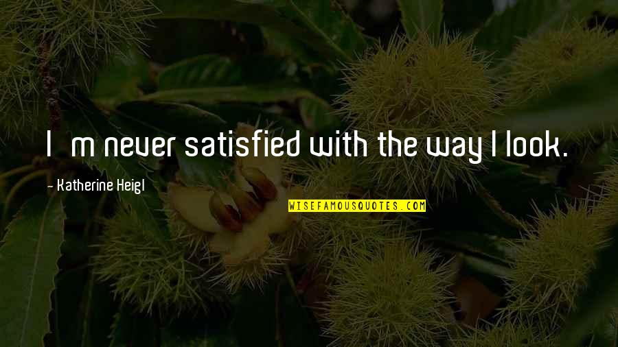 Pylon 7 Quotes By Katherine Heigl: I'm never satisfied with the way I look. Pylon 7 Quotes By Katherine Heigl: I'm never satisfied with the way I look.