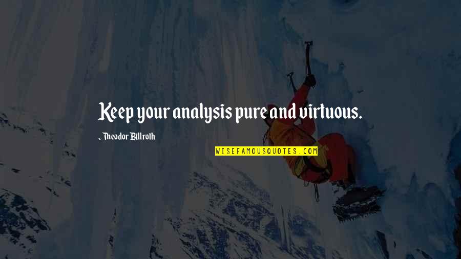 Pynn Insurance Quotes By Theodor Billroth: Keep your analysis pure and virtuous. Pynn Insurance Quotes By Theodor Billroth: Keep your analysis pure and virtuous.