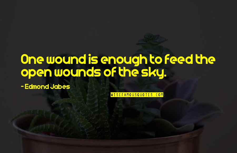 Pyromania Quotes By Edmond Jabes: One wound is enough to feed the open