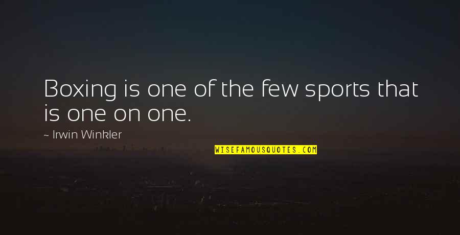 Pyrrhonism Beliefs Quotes By Irwin Winkler: Boxing is one of the few sports that