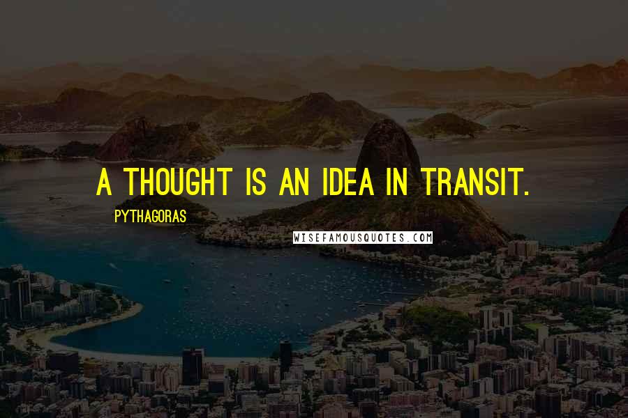 Pythagoras quotes: A thought is an idea in transit.