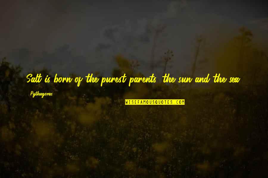Pythagoras Quotes By Pythagoras: Salt is born of the purest parents: the