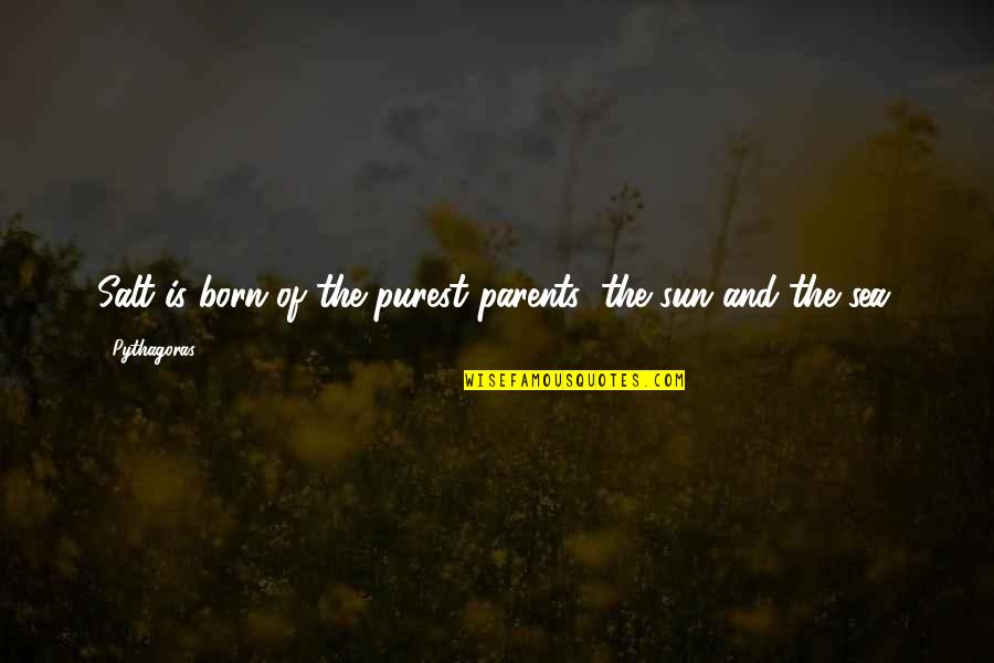 Pythagoras's Quotes By Pythagoras: Salt is born of the purest parents: the