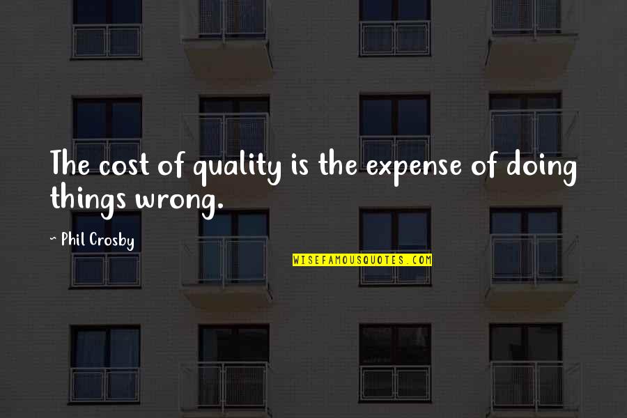Pythagoreans Celebrate Quotes By Phil Crosby: The cost of quality is the expense of