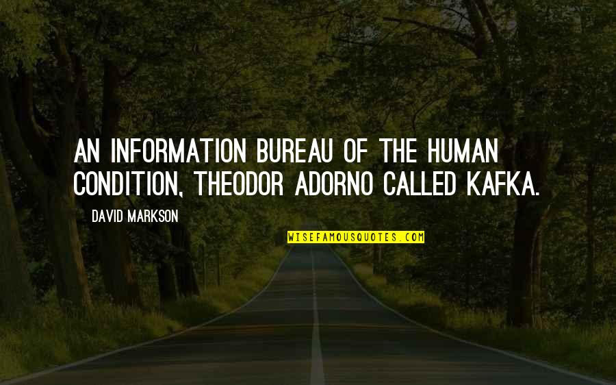 Python Apostrophe Vs Quotes By David Markson: An information bureau of the human condition, Theodor