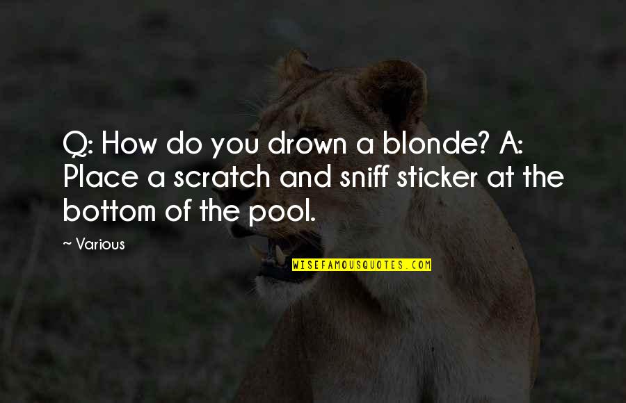 Q And A Quotes By Various: Q: How do you drown a blonde? A: