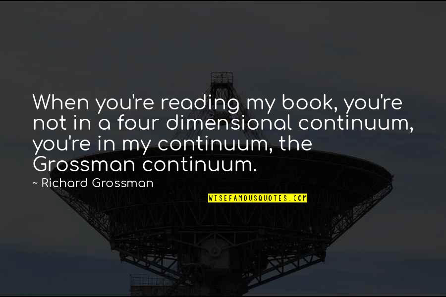 Q Continuum Quotes By Richard Grossman: When you're reading my book, you're not in