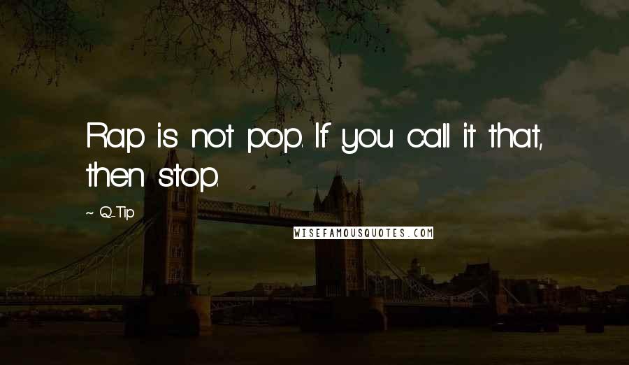 Q-Tip quotes: Rap is not pop. If you call it that, then stop.