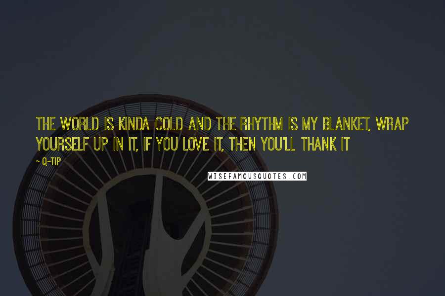 Q-Tip quotes: The world is kinda cold and the rhythm is my blanket, Wrap yourself up in it, if you love it, then you'll thank it