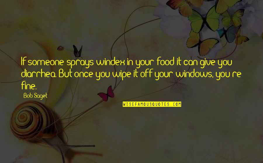 Qalat Province Quotes By Bob Saget: If someone sprays windex in your food it Qalat Province Quotes By Bob Saget: If someone sprays windex in your food it