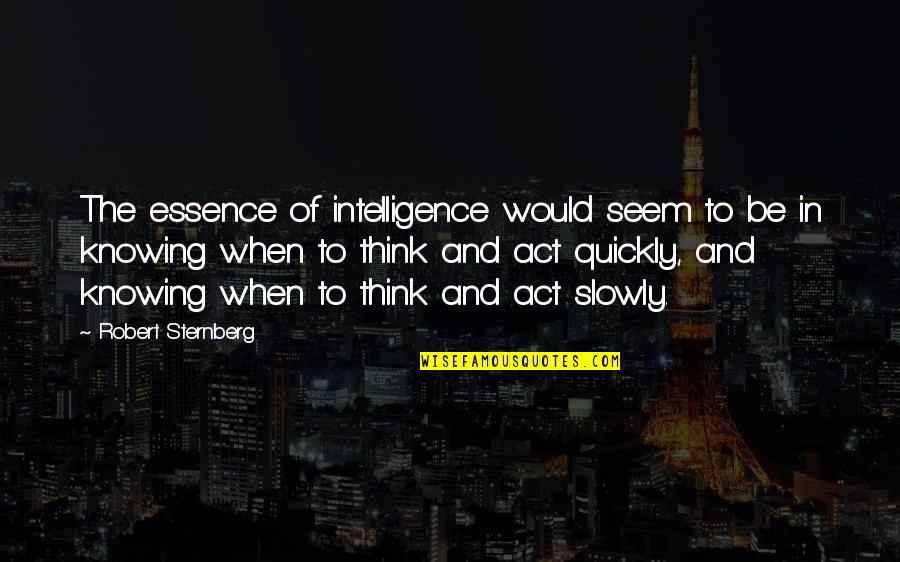 Qb Black Diamond Quotes By Robert Sternberg: The essence of intelligence would seem to be