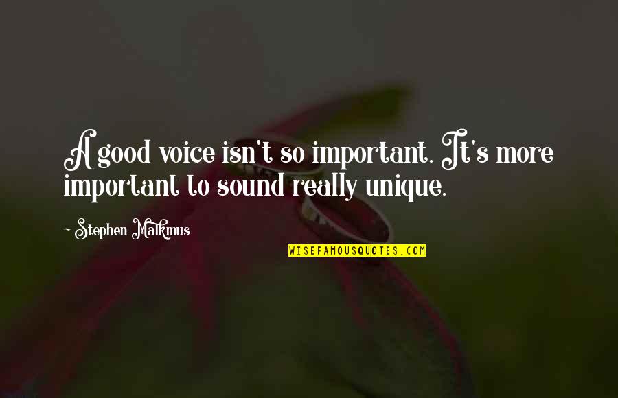 Qorxmaz Huseynov Quotes By Stephen Malkmus: A good voice isn't so important. It's more