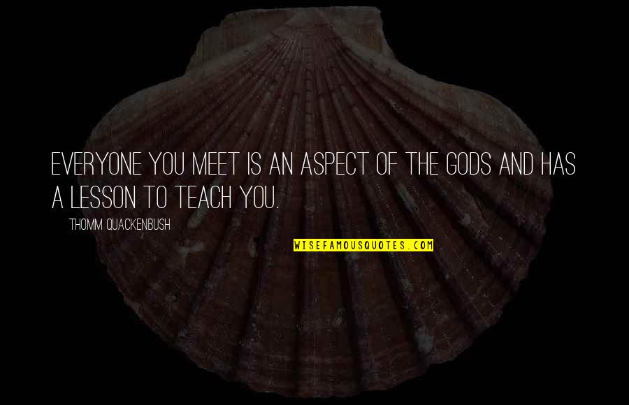 Quackenbush Quotes By Thomm Quackenbush: Everyone you meet is an aspect of the