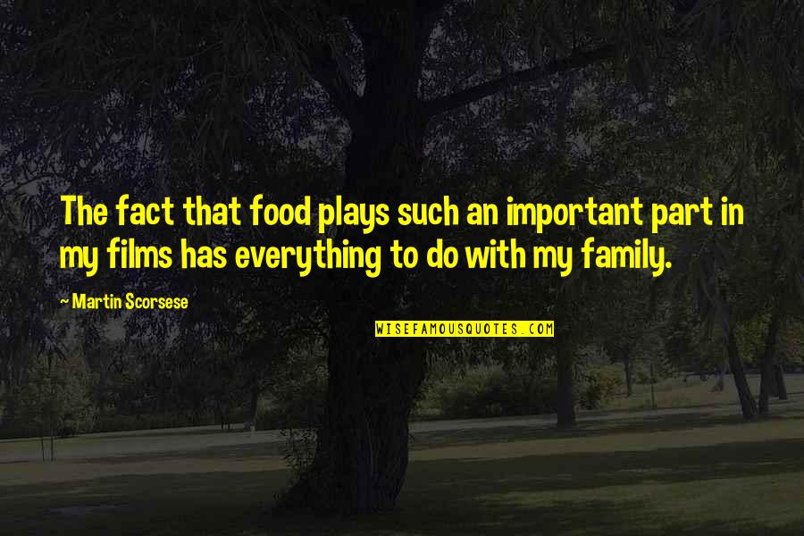 Quadrinone Quotes By Martin Scorsese: The fact that food plays such an important Quadrinone Quotes By Martin Scorsese: The fact that food plays such an important