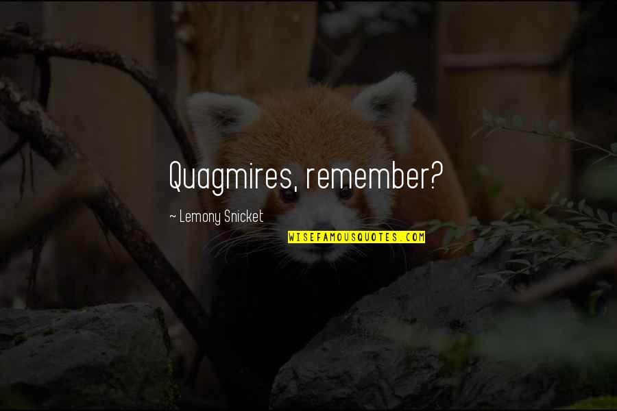 Quagmires Quotes By Lemony Snicket: Quagmires, remember?