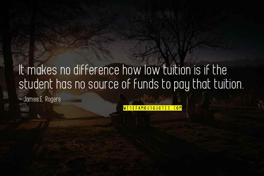 Quagsire Quotes By James E. Rogers: It makes no difference how low tuition is