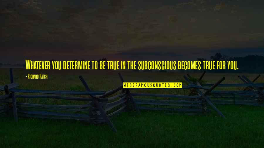 Qualidades Pessoais Quotes By Richard Hatch: Whatever you determine to be true in the