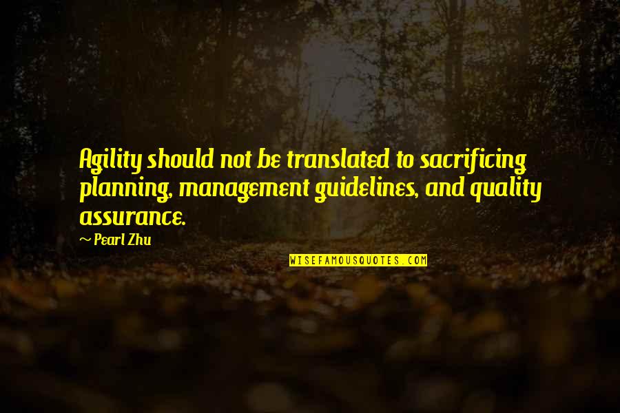 Quality Assurance Quotes By Pearl Zhu: Agility should not be translated to sacrificing planning,