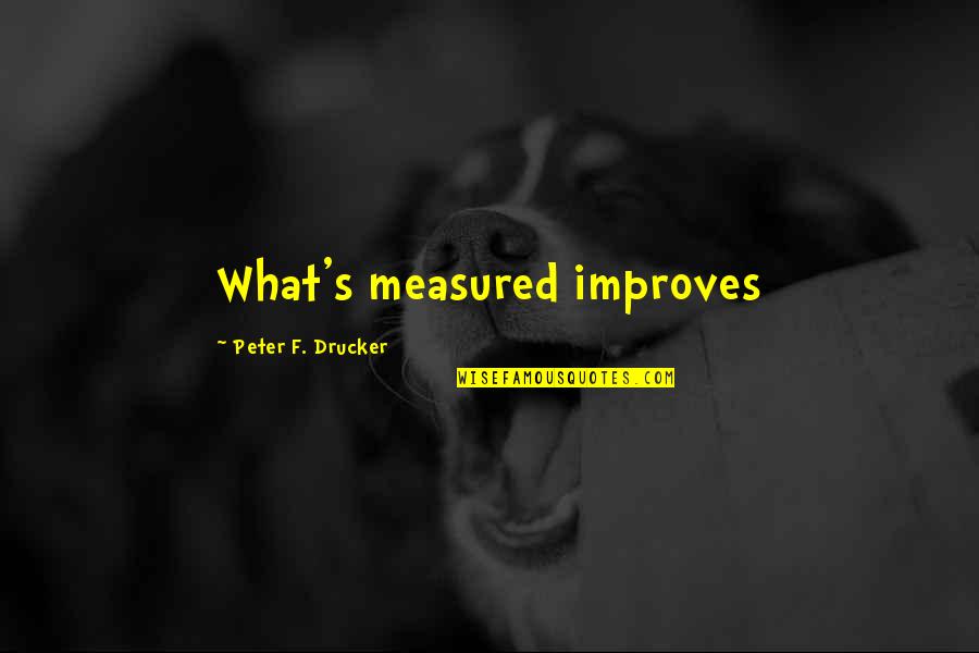Quality Assurance Quotes By Peter F. Drucker: What's measured improves