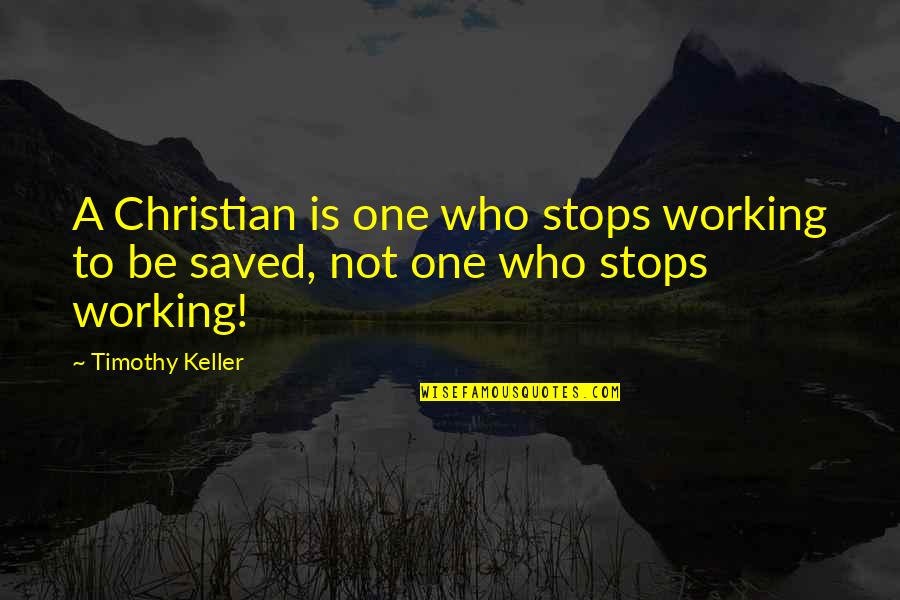 Quality Craftsmanship Quotes By Timothy Keller: A Christian is one who stops working to