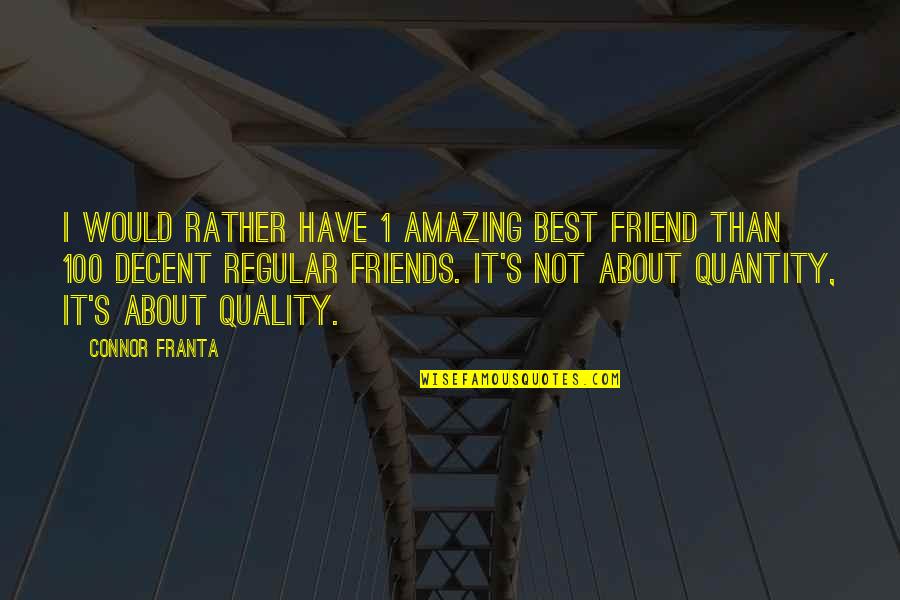 Quality Friends Quotes By Connor Franta: I would rather have 1 amazing best friend