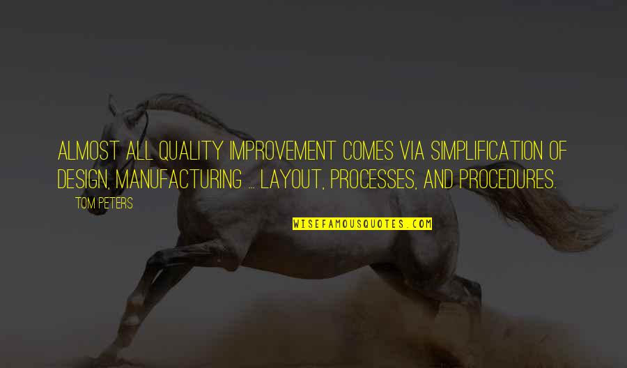 Quality In Business Quotes By Tom Peters: Almost all quality improvement comes via simplification of Quality In Business Quotes By Tom Peters: Almost all quality improvement comes via simplification of