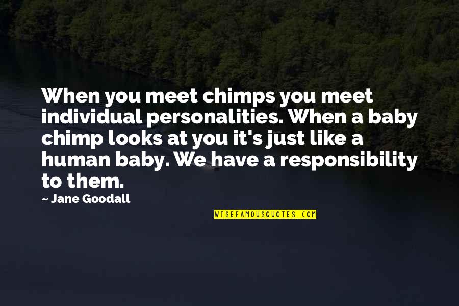 Quality Job Quotes By Jane Goodall: When you meet chimps you meet individual personalities. Quality Job Quotes By Jane Goodall: When you meet chimps you meet individual personalities.