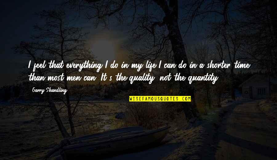 Quality Life Quotes By Garry Shandling: I feel that everything I do in my