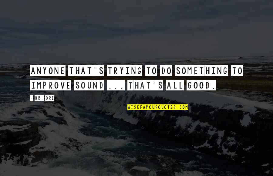 Quality Of Friendship Quotes By Dr. Dre: Anyone that's trying to do something to improve