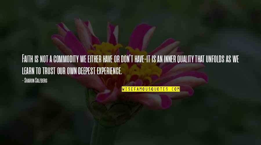 Quality Quotes By Sharon Salzberg: Faith is not a commodity we either have